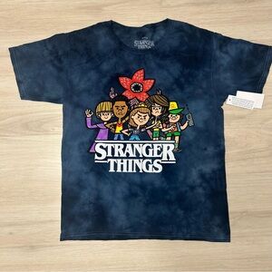 Stranger Things Kids T-shirt XL 14/16 Blue Tiedye New with tags